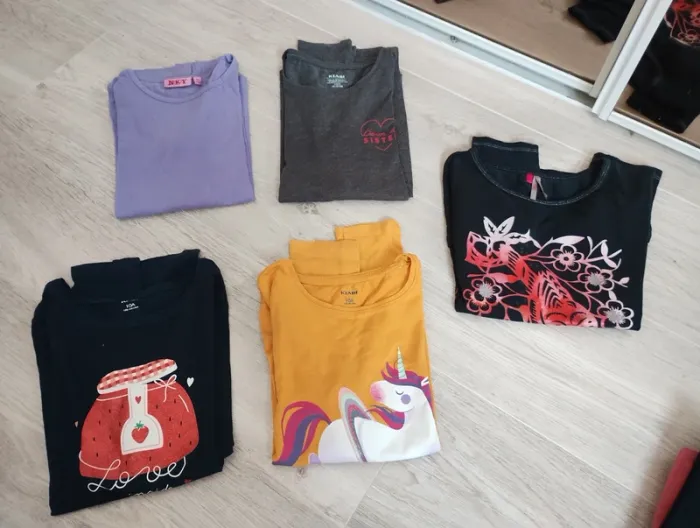 Lot 5 t-shirts manches longues 10 ans