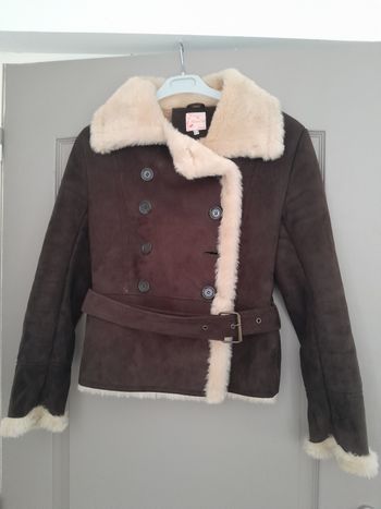 Menteau daim marron fourré etam taille 38