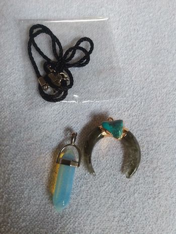 Ensemble de 2 pendentifs et 1 collier