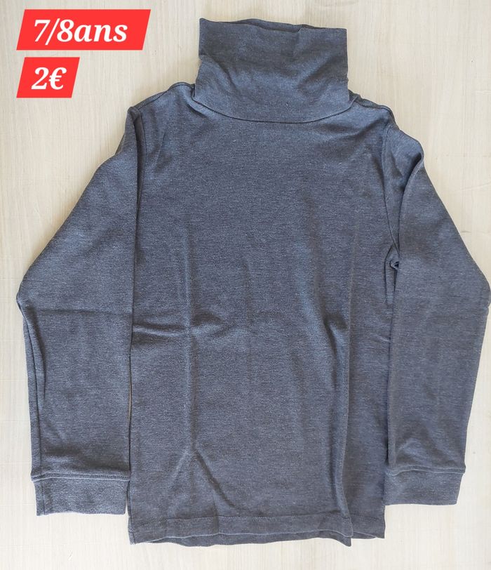 Sous pull gris garçon 7/8ans - photo numéro 3
