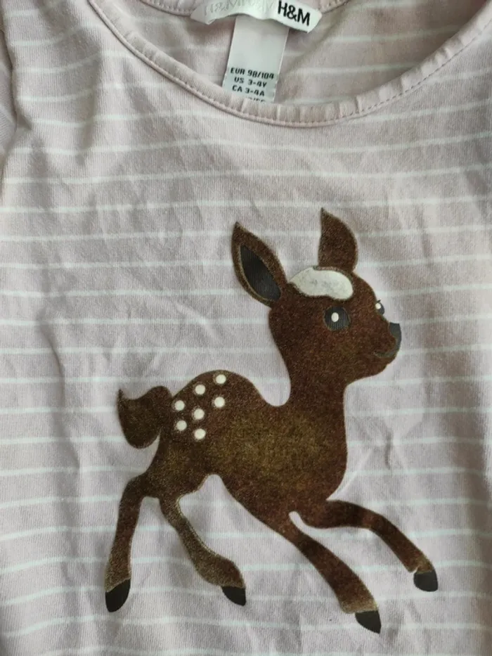 T shirt grandes manches bambi - photo numéro 2