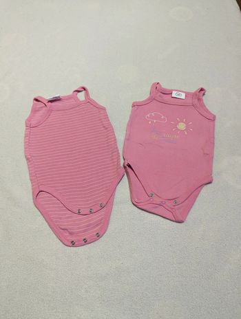 lot de 2 bodies bretelles 3 mois