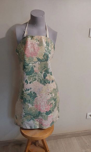 Tablier plastifié fleuri bohème vintage T unique