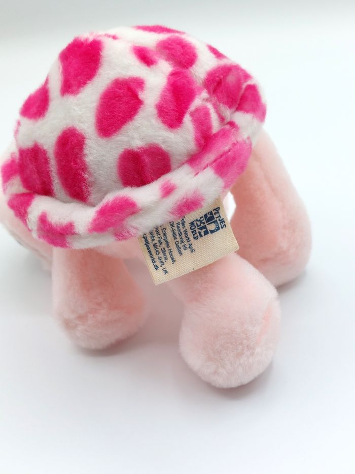 Petite peluche doudou tortue rose blanc PETJES WORLD 14 cm gros yeux - photo numéro 5