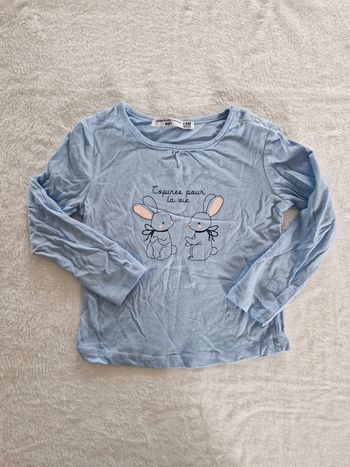 Tee-shirt bleu clair- 24 mois