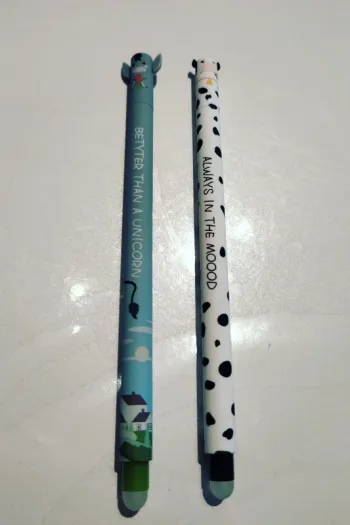 2 stylos effaçable animaux de la ferme style legami