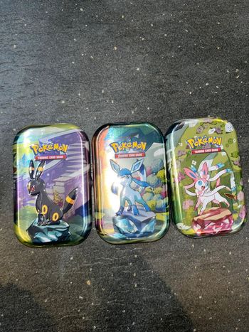 [NEUF] Lot de 3 minitins Pokemon Évolutions Prismatiques EV8.5 Noctali, Givrali & Mentali