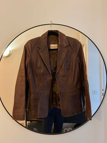 Veste en cuir marron Red Code