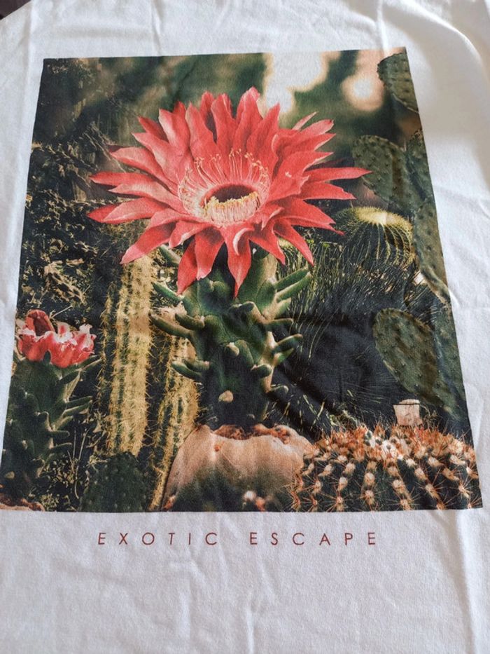 T-shirt blanc imprimé Exotic Escape - photo numéro 2