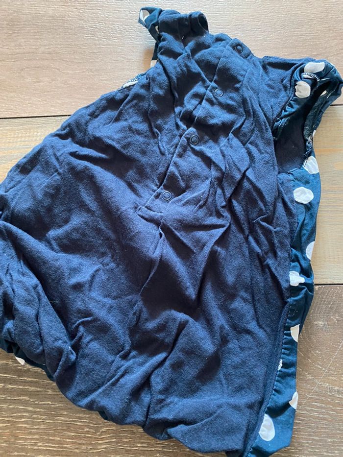 Robe bleu à pois et culotte assortie Kitchoun 6 mois - photo numéro 2