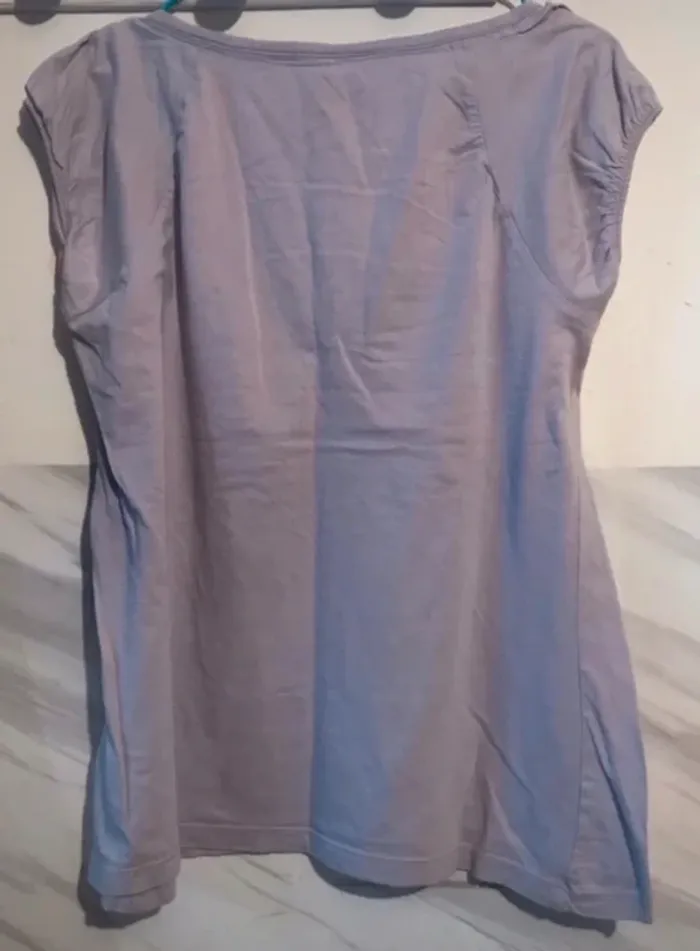 Haut tship femme organic manches courtes lila taille 44 - photo numéro 2