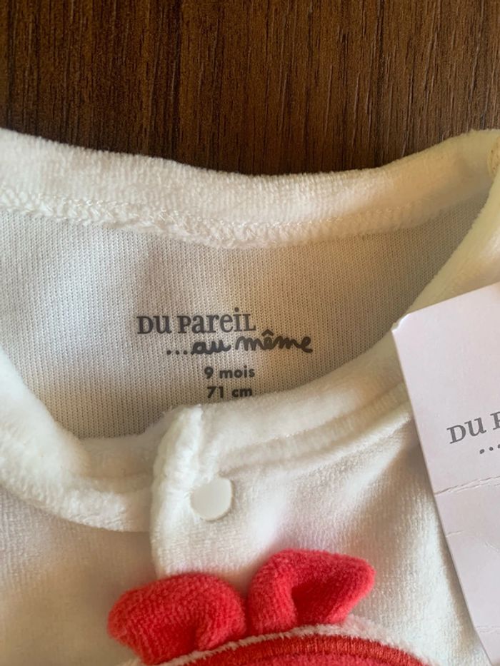 Pyjama velours DPAM fille 9 mois neuf - photo numéro 3