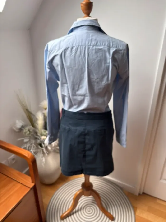 Très jolie jupe courte en coton bleu marine - T42 - photo numéro 9
