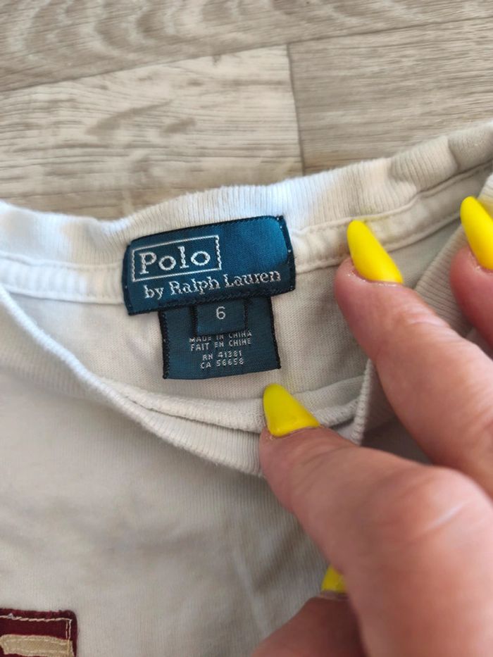 Tee shirt manches longues  de marque Ralph Lauren taille 6 ans - photo numéro 2
