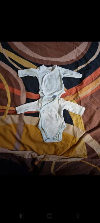 Lot de 2 bodies manches longues taille naissance