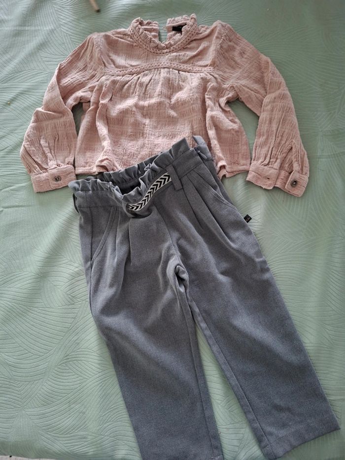 Ensemble blouse et pantalon large (neuf) Ikks 24 mois