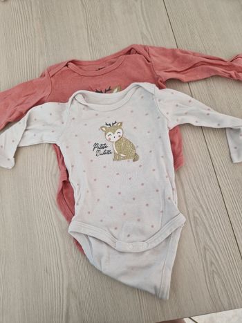 Lot de deux bodies manches longues 6 mois