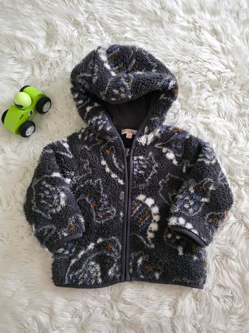 Gilet polaire gris dinosaure 18 mois DPAM