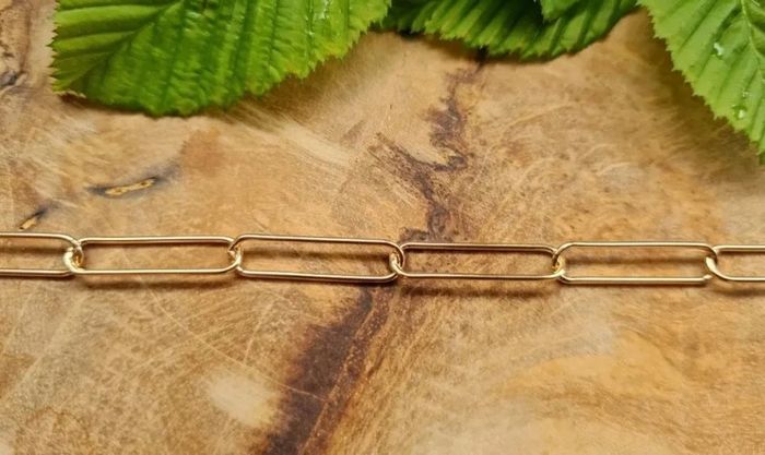 Bracelet chaîne gourmette gros maillons plaqué or 18k