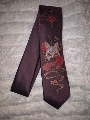 Cravate Japonaise  brodée Kitsune