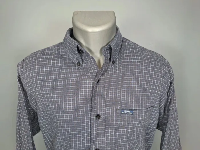 Chemise manches longues chaps by ralph lauren homme a carreaux - taille M / brodé (498) - photo numéro 2
