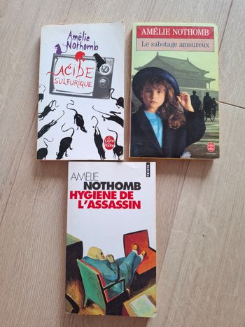 Lot de 3 livres de Amélie Nothomb en bon état
