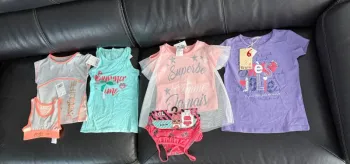 Lot t-shirt + maillot de bain fille 3 ans