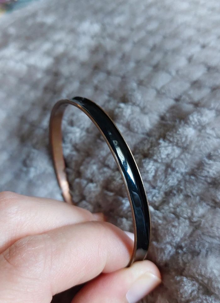 Bracelet rigide noir et bronze