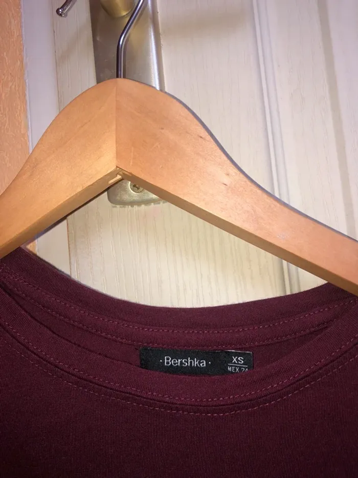 tee shirt bershka oversize bordeaux xs - photo numéro 3