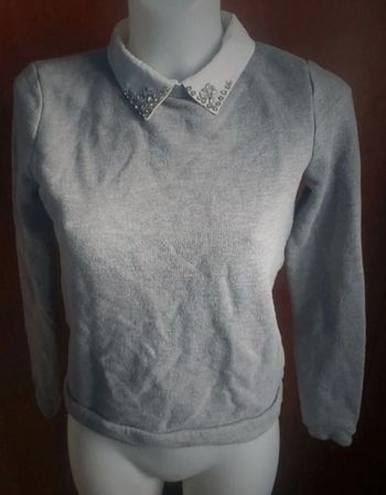 Pull gris avec col taille S
