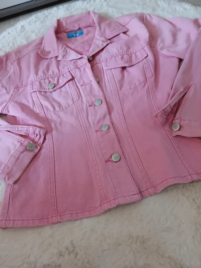veste en jeans rose femme taille S - photo numéro 4