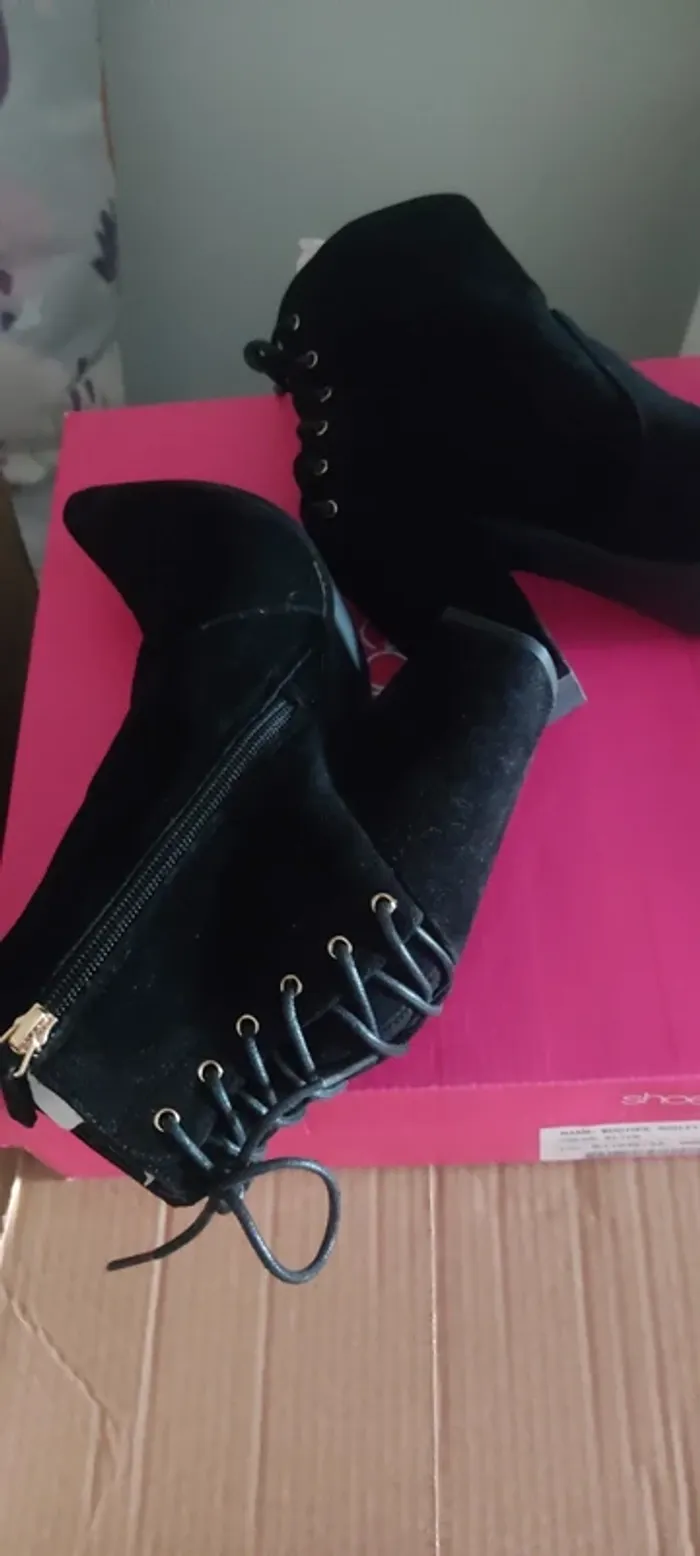 Shoedazzle bottines talons en velours taille 39 - photo numéro 10