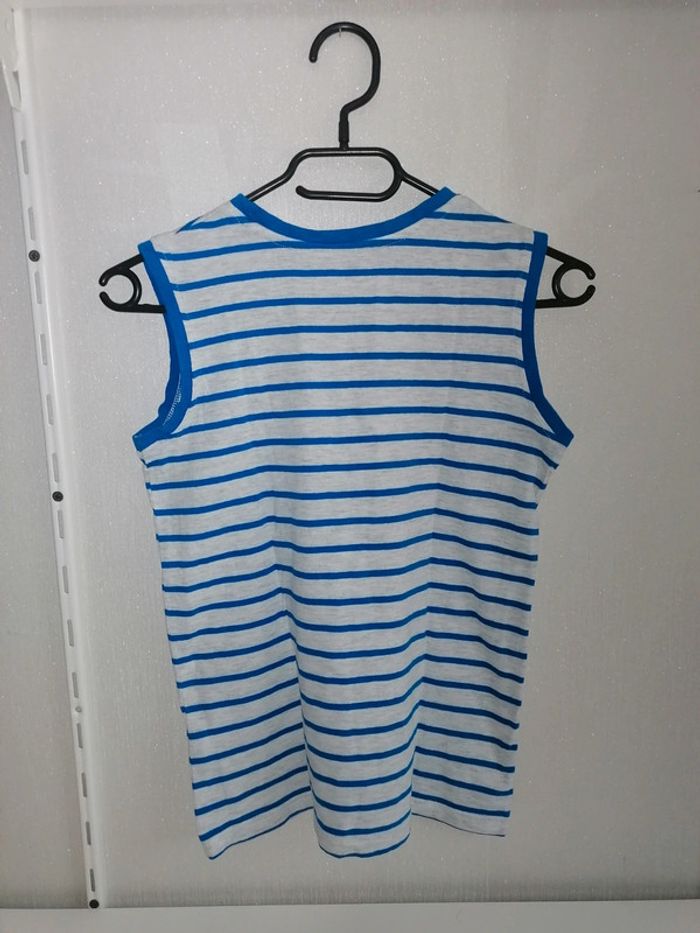Tee-shirt Gris et bleu 10ans 131.143cm - photo numéro 4