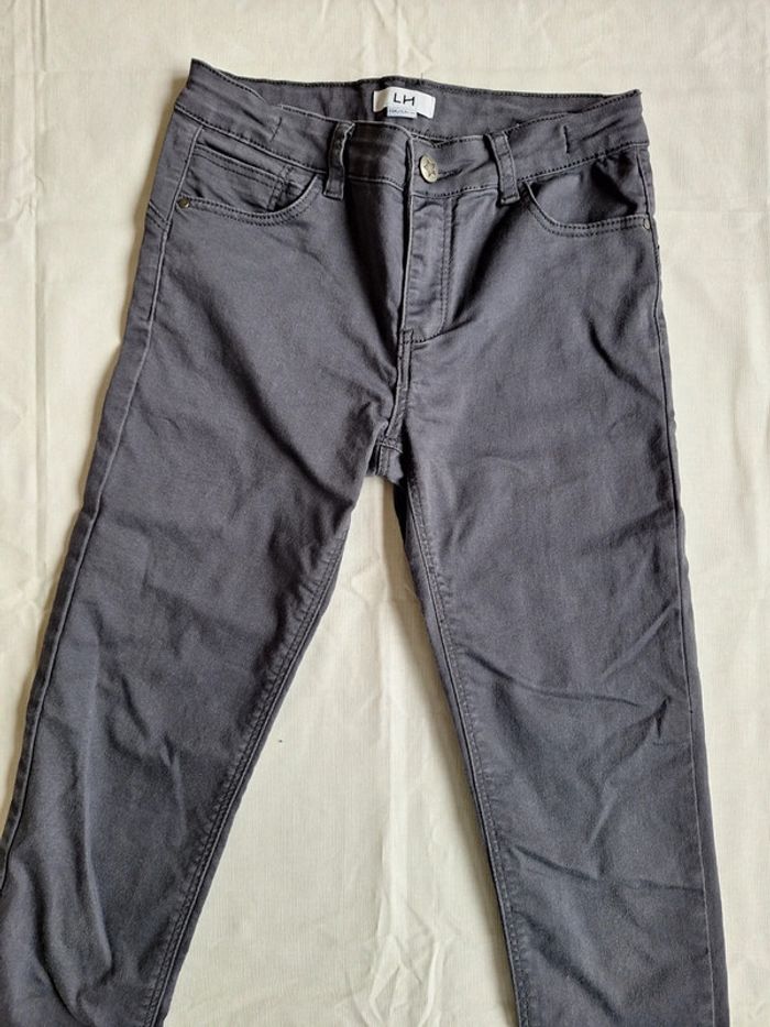 Jean skinny LH gris noir enfant fille 14 ans XS - photo numéro 2