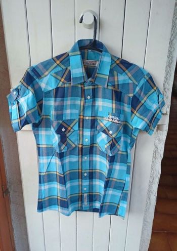 Chemise MC à carreaux bleu u.s Marshall t.S