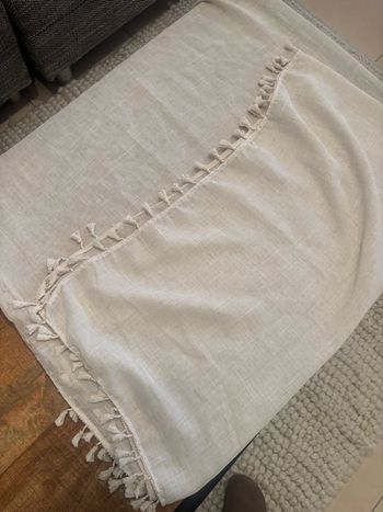 Nappe Lin Bohème 140x180 - Glands Écru - neuve (Erreur de Taille)