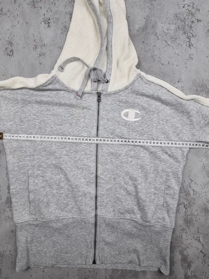 Gilet zippé à capuche Champion gris – Taille S Femme (mesures en photos) - photo numéro 9