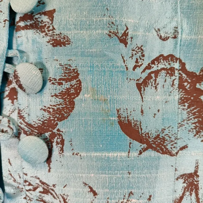 Chemise Dona Louisa Paris 46 turquoise motif made in france - A199 - photo numéro 9