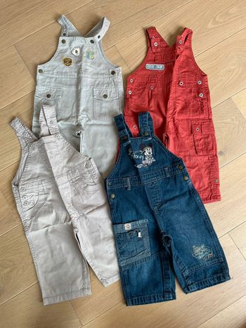 Lot 4 salopettes - 12 mois