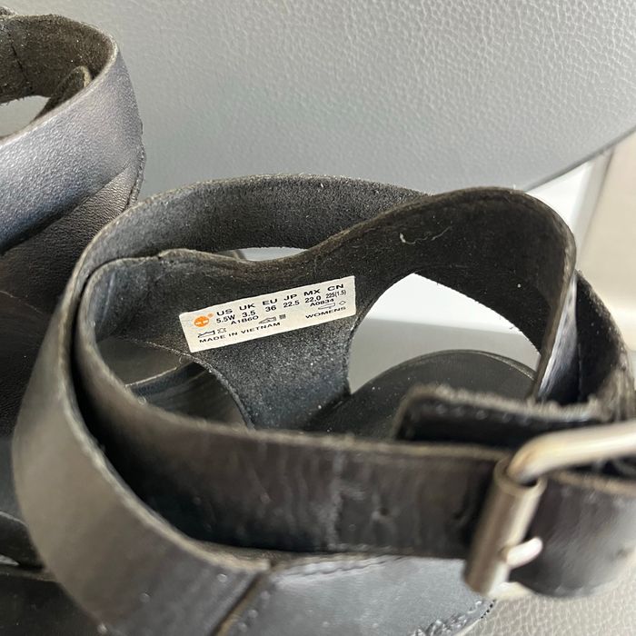 Sandales Timberland Fairhill Y-Strap cuir pleine fleur noir P. 36 comme neuves - photo numéro 5