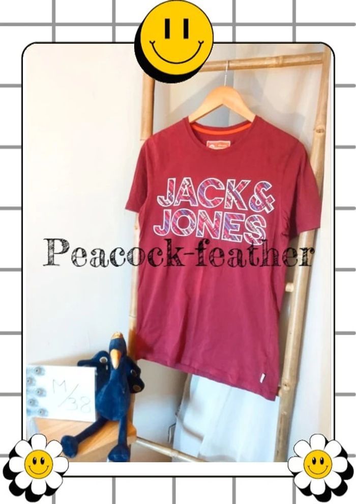 T-shirt Jack et Jones bordeaux homme 38/M