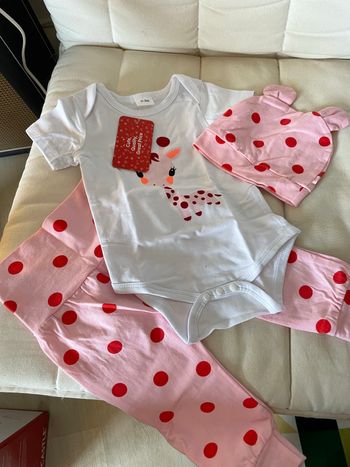 Ensemble fille rose à pois