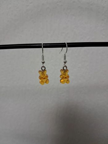 Boucle d'oreille ours orange