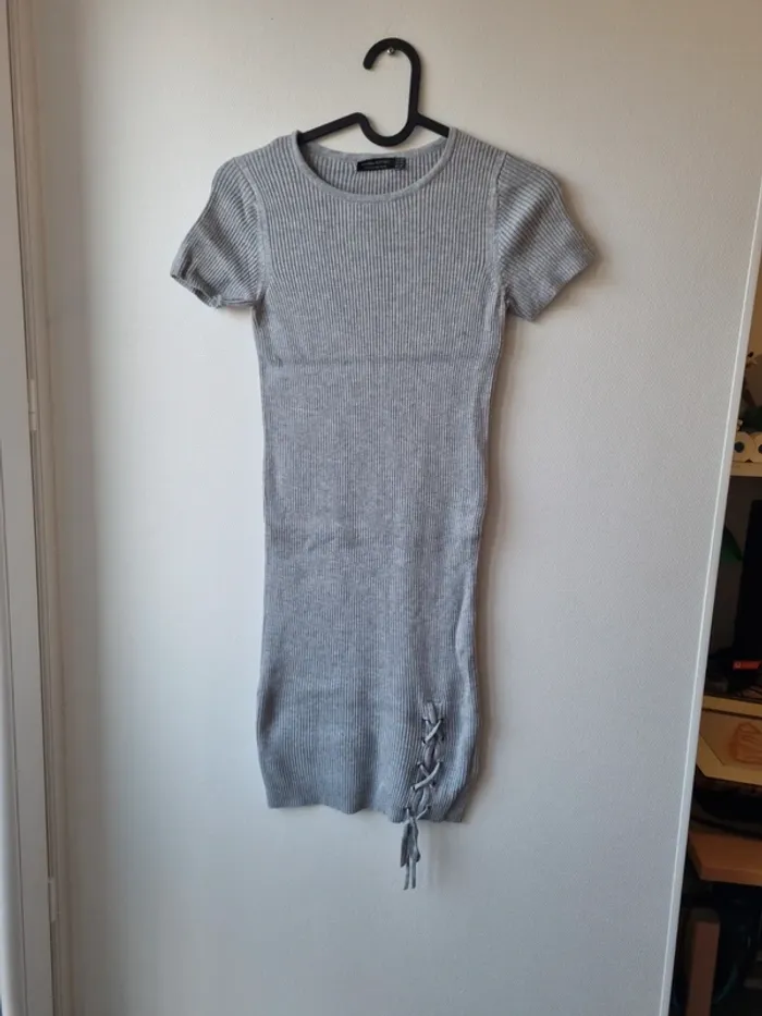robe moulante grise a lacets bershka