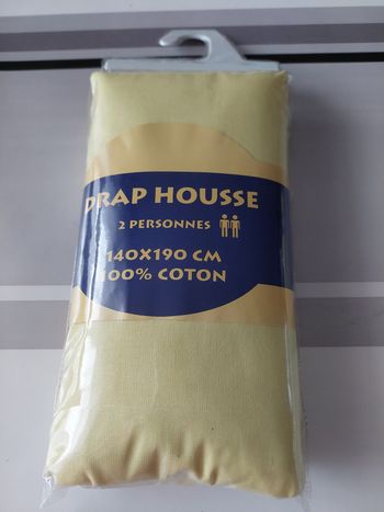 Drap housse 2 personnes jaune