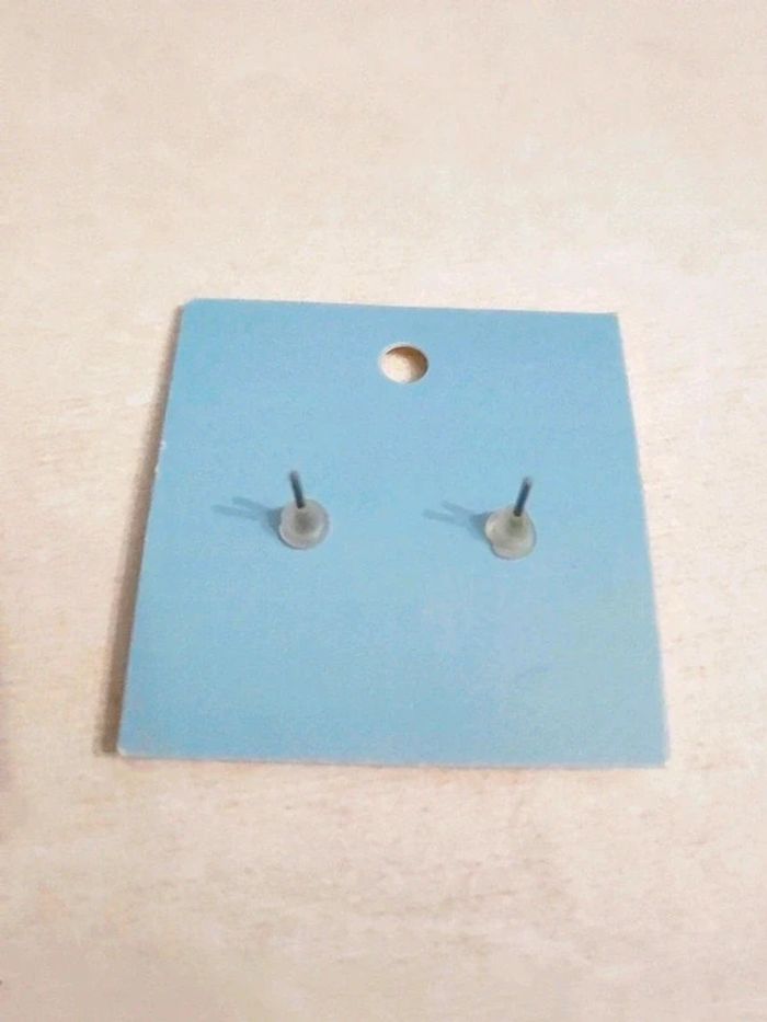 Boucles puces d'oreilles rond jaune écaille holographique bronze 🇨🇵 Fabrication Artisanale - Ø 12mm - photo numéro 3