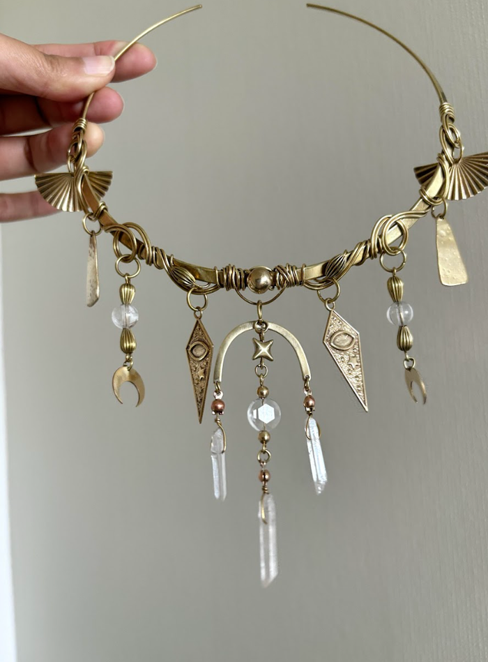 Moon Star Tassel Necklace Boho Vintage - photo numéro 3