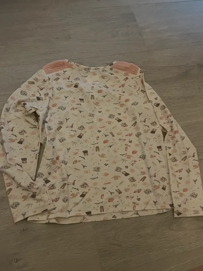 T-shirt manche longue dessin scolaire Cyrillus 10 ans fille - photo numéro 2