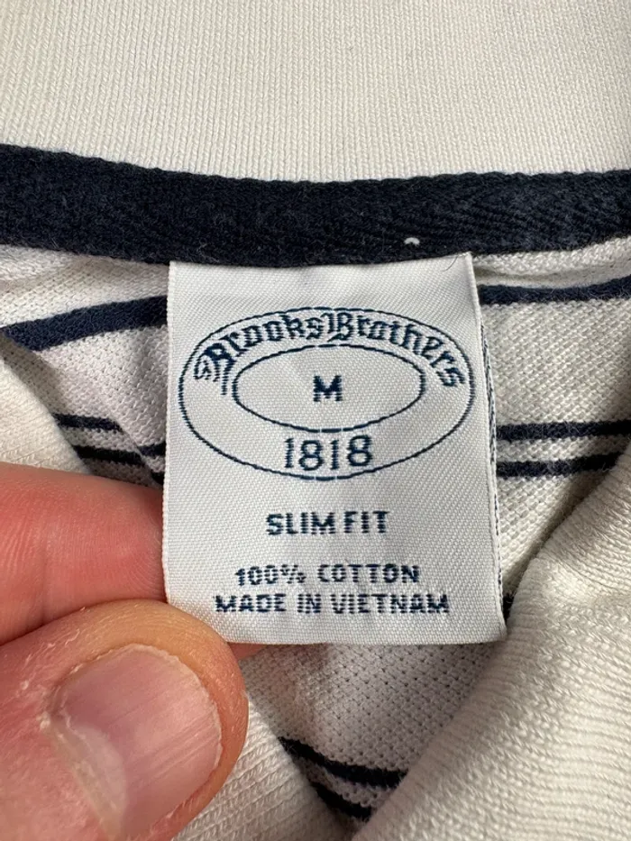 Polo Brooks Brothers | Blanc et bleu marine | Taille M - photo numéro 4