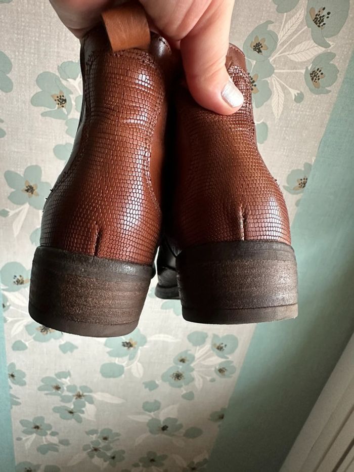 Bottines marrons en cuir pointure 39 - photo numéro 4